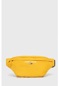 Tommy Jeans nerka kolor żółty. Kolor: żółty. Materiał: włókno, materiał. Wzór: nadruk