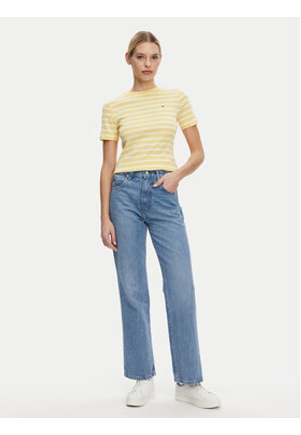 TOMMY HILFIGER - Tommy Hilfiger T-Shirt New Cody WW0WW40587 Żółty Slim Fit. Kolor: żółty. Materiał: bawełna