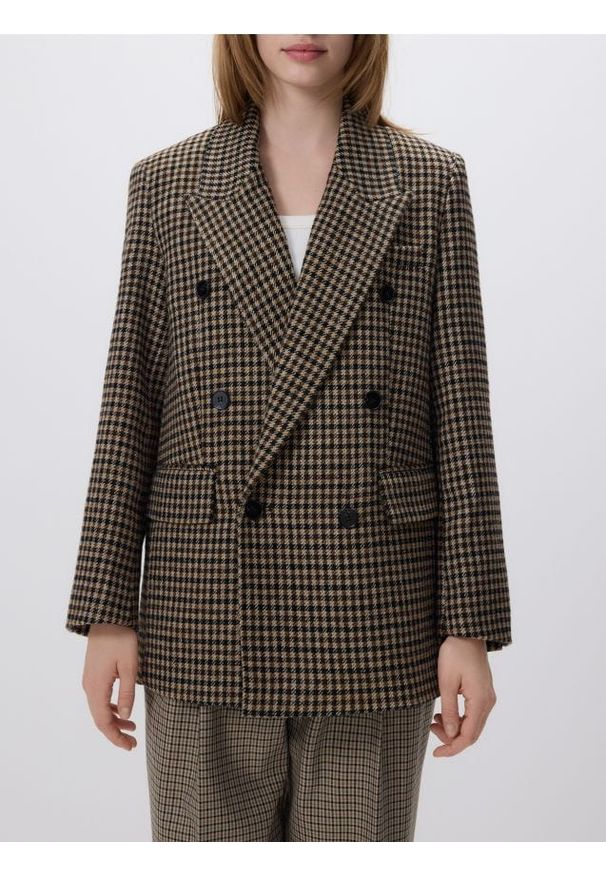 Reserved - Dwurzędowa marynarka z dodatkiem wełny - wielobarwny. Materiał: wełna