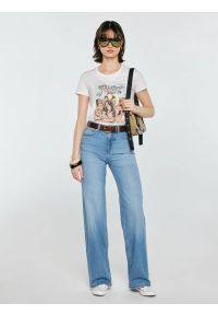 Big-Star - Koszulka damska z linii Authentic z nadrukiem biała Erellsa 100. Okazja: na co dzień. Kolor: biały. Materiał: dzianina, materiał, jeans. Wzór: nadruk. Styl: casual, klasyczny, elegancki #2