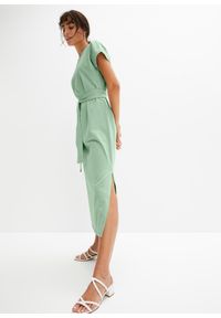 bonprix - Sukienka midi. Kolor: zielony. Długość: midi