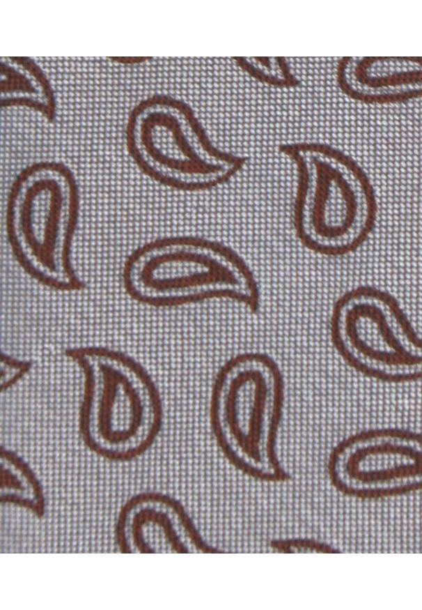 Męski Krawat - Popielaty w Brązowe Paisley - Alties. Kolor: szary, wielokolorowy, brązowy. Materiał: tkanina. Wzór: paisley. Styl: elegancki, wizytowy