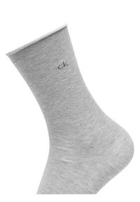 Calvin Klein Zestaw 3 par wysokich skarpet damskich 701234368 Szary. Kolor: szary. Materiał: materiał, bawełna #5