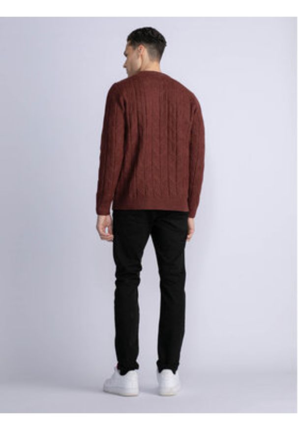 Petrol Industries Sweter M-3030-KWR250 Brązowy Regular Fit. Kolor: brązowy. Materiał: syntetyk