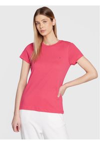 TOMMY HILFIGER - Tommy Hilfiger T-Shirt New Crew WW0WW27735 Różowy Regular Fit. Kolor: różowy. Materiał: bawełna #1