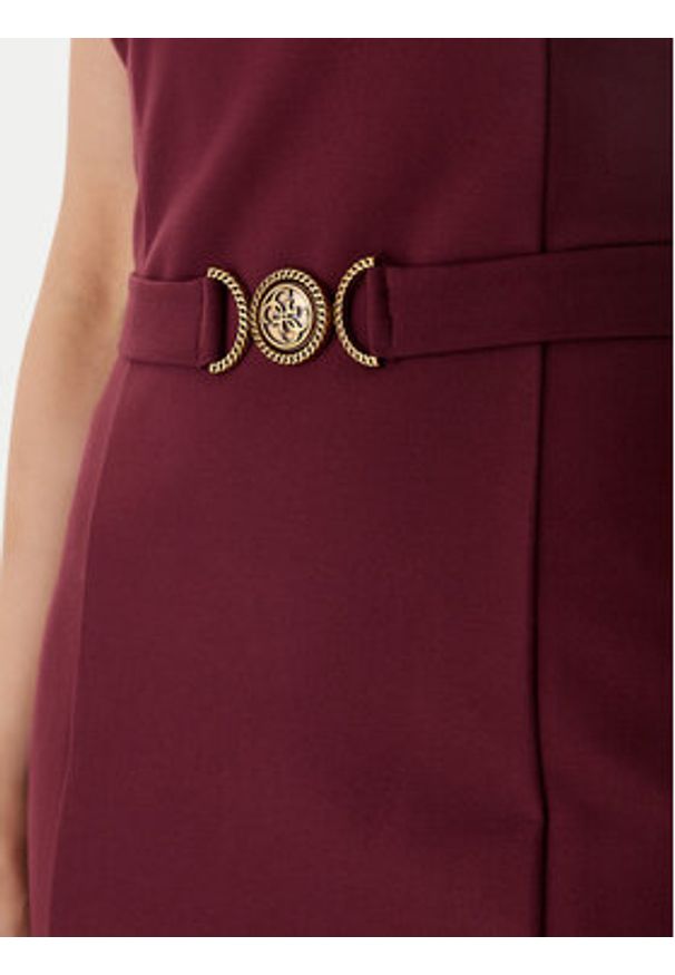 Guess Sukienka koktajlowa W5BK21 KCMU2 Czerwony Slim Fit. Kolor: czerwony. Materiał: syntetyk. Styl: wizytowy