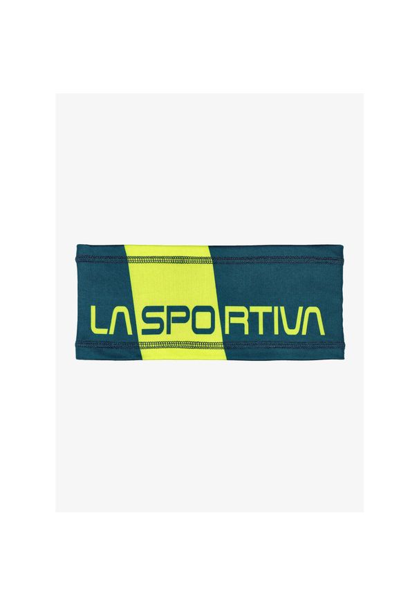 LA SPORTIVA - Opaska sportowa na głowę La Sportiva Diagonal Headband - storm blue/lime punch. Kolor: zielony. Styl: sportowy