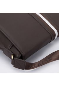 Wittchen - Męska torba na laptopa 15,6” skórzana z tasiemką ciemny brąz. Kolor: brązowy. Materiał: skóra. Wzór: aplikacja. Styl: casual #3