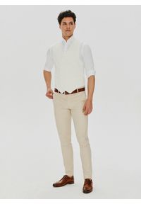 Pako Lorente - PAKO LORENTE – Beżowa dwurzędowa kamizelka męska. Okazja: na ślub cywilny, na wesele. Kolor: czerwony, beżowy, brązowy. Styl: elegancki, młodzieżowy #5