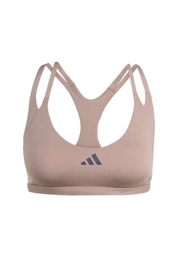 Adidas - Biustonosz Aeroimpact Luxe Training Light-Support. Kolor: brązowy. Materiał: materiał