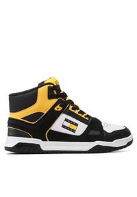Tommy Jeans Sneakersy Mid Cut Skater EM0EM01108 Czarny. Kolor: czarny. Materiał: skóra