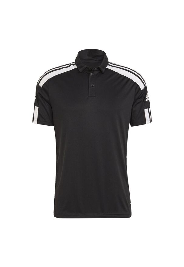 Koszulka polo do piłki nożnej męska Adidas Squadra 21 Polo z krótkim rękawem. Typ kołnierza: polo. Kolor: czarny, biały, wielokolorowy. Materiał: poliester. Długość rękawa: krótki rękaw. Długość: krótkie. Sport: piłka nożna