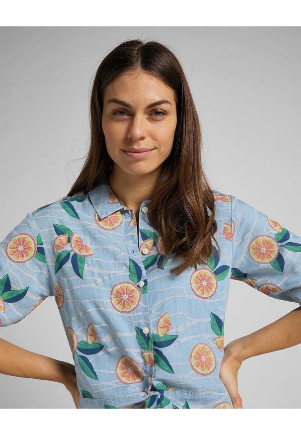 Lee - DAMSKA KOSZULA LEE KNOTTED RESORT SHIRT PISCINE L49XZMQE 112111150