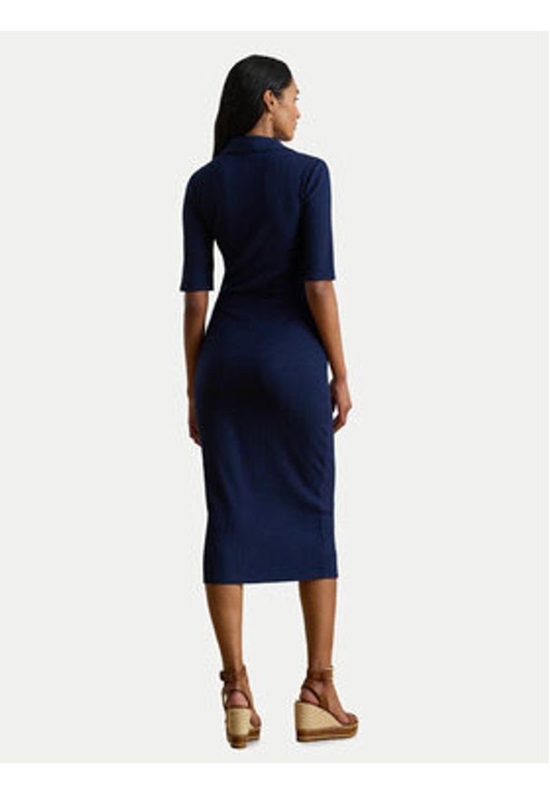 Lauren Ralph Lauren - LAUREN RALPH LAUREN Sukienka dzianinowa 200973609002 Granatowy Slim Fit. Kolor: niebieski. Materiał: syntetyk