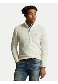 Polo Ralph Lauren Sweter 710876766001 Écru Regular Fit. Typ kołnierza: polo. Materiał: wełna