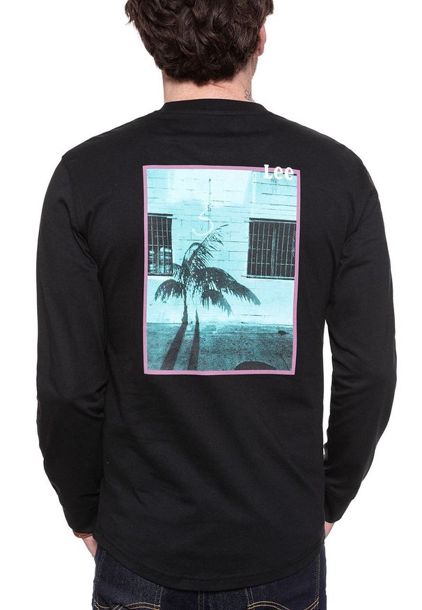 Lee - LONGSLEEVE LEE LS GRAPHIC CREW BLACK L63DFE01 112114988. Długość rękawa: długi rękaw