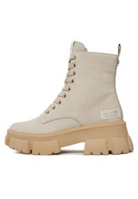 Steve Madden Trapery Tanker Bootie SM11001261 SM11001261-846 Beżowy. Kolor: beżowy. Materiał: skóra, zamsz