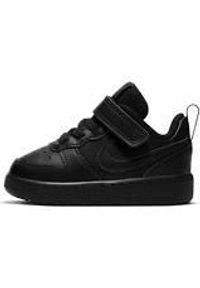 Nike - Buty na co dzień dziecięce NIKE COURT BOROUGH LOW na rzepy skóra. Okazja: na co dzień. Zapięcie: rzepy. Kolor: czarny. Materiał: skóra. Model: Nike Court