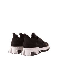 Sneakersy Sca'viola L-06 Black, Czarny, Materiał. Zapięcie: bez zapięcia. Kolor: czarny. Materiał: tkanina. Szerokość cholewki: normalna. Wzór: paski, aplikacja #3