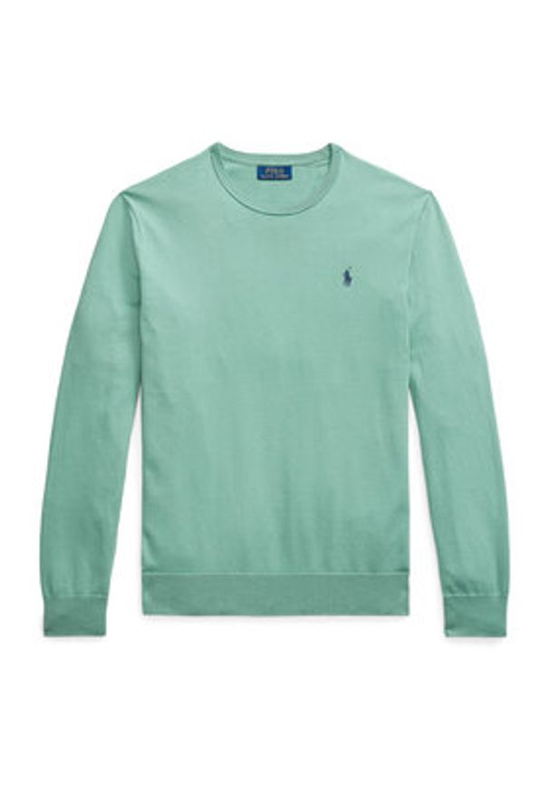 Polo Ralph Lauren Sweter 710890558508 Zielony Slim Fit. Typ kołnierza: polo. Kolor: zielony. Materiał: bawełna