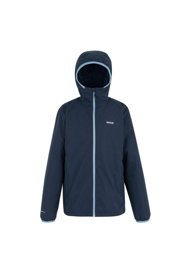 Regatta - Kurtka męska przeciwdeszczowa Caspen. Kolor: niebieski. Materiał: tkanina, puch. Sport: turystyka piesza