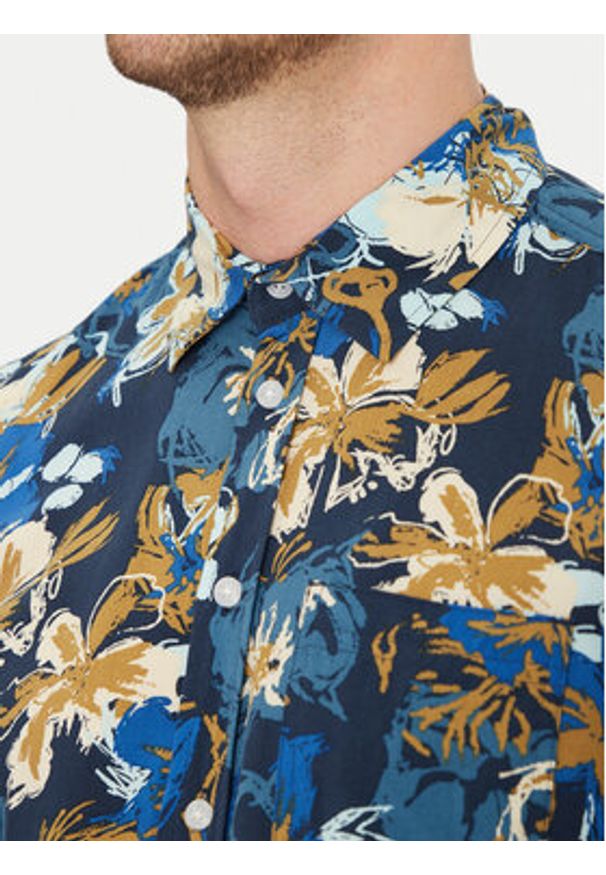 Blend Koszula 20718224 Granatowy Slim Fit. Kolor: niebieski. Materiał: wiskoza