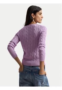 Polo Ralph Lauren Sweter 211971869505 Fioletowy Slim Fit. Typ kołnierza: polo. Kolor: fioletowy. Materiał: bawełna #4