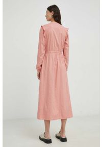 Mustang sukienka kolor pomarańczowy maxi rozkloszowana. Kolor: pomarańczowy. Materiał: tkanina. Typ sukienki: rozkloszowane. Długość: maxi #3