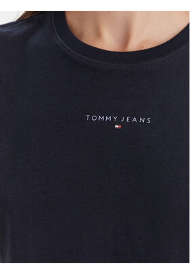 Tommy Jeans T-Shirt Linear DW0DW21964 Granatowy Regular Fit. Kolor: niebieski. Materiał: bawełna