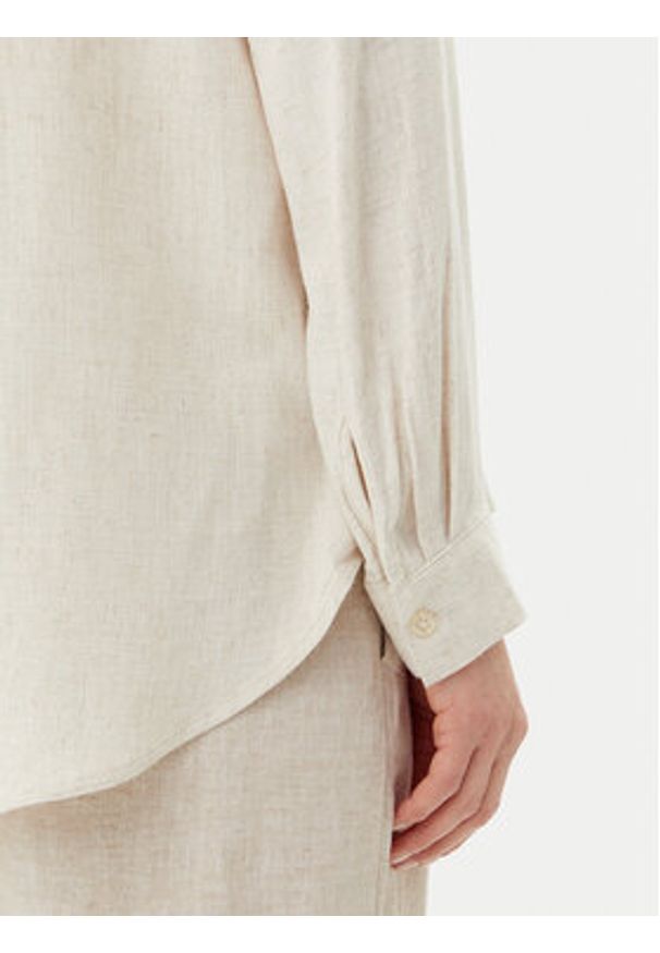 only - ONLY Koszula Siesta 15347208 Beżowy Oversize. Kolor: beżowy. Materiał: wiskoza