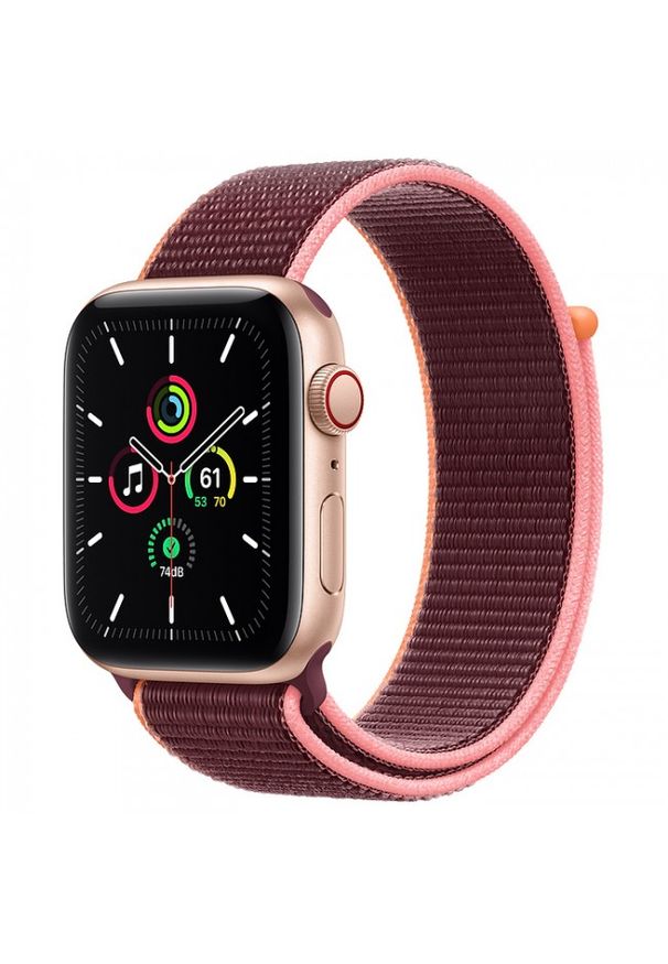 APPLE - Smartwatch Apple Watch SE GPS+Cellular 44mm aluminium, złoty | śliwka opaska sport. Rodzaj zegarka: smartwatch. Kolor: złoty. Styl: sportowy