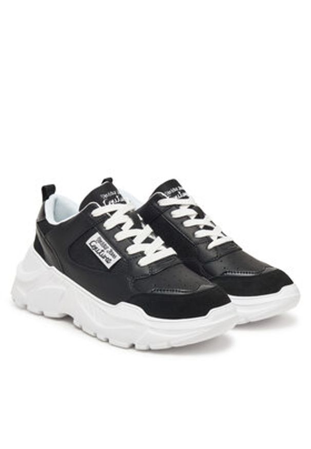 Versace Jeans Couture Sneakersy 78VA3SC2 Czarny. Kolor: czarny. Materiał: skóra