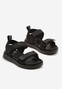 Born2be - Czarne Sandały Zapinane na Rzepy Lialurea. Okazja: na imprezę, na plażę. Zapięcie: rzepy. Kolor: czarny. Sezon: lato. Styl: elegancki #3
