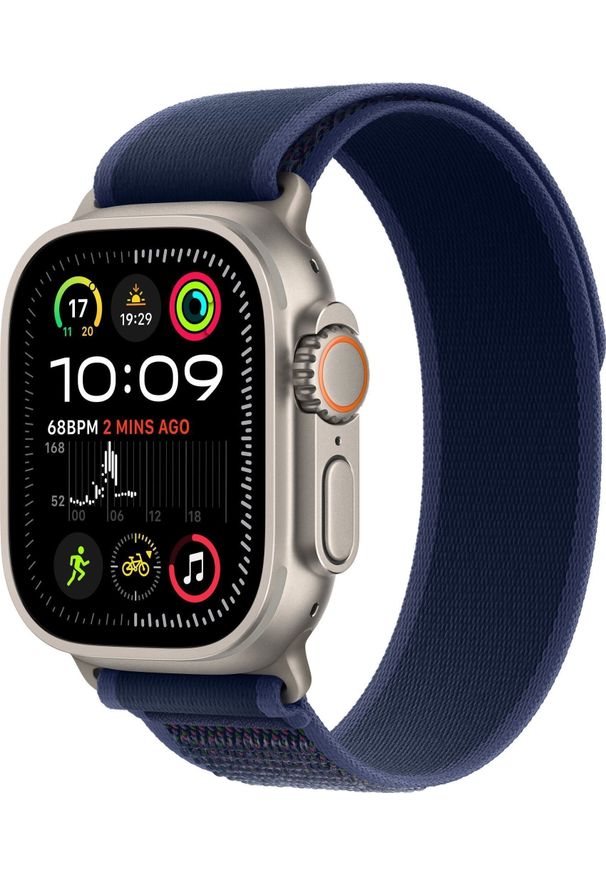 APPLE - Smartwatch Apple Watch Ultra 2 GPS + Cellular 49mm Titanium Case Trail Loop S/M Niebieski (MX4J3KS/A). Rodzaj zegarka: smartwatch. Kolor: niebieski