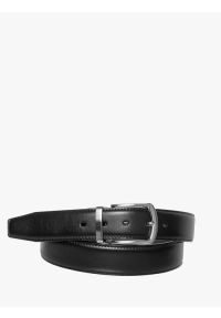 Ryłko - Dwustronny czarno-brązowy pasek męski. Kolor: czarny. Materiał: skóra. Styl: street #1