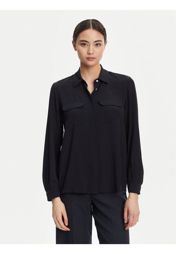 Marella Koszula Calabra 2523116061 Granatowy Regular Fit. Kolor: niebieski. Materiał: syntetyk