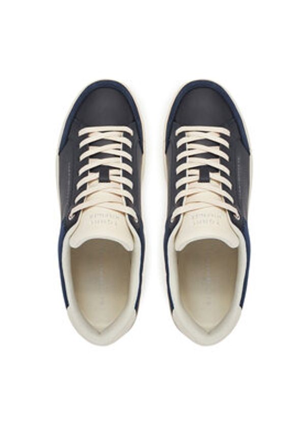 TOMMY HILFIGER - Tommy Hilfiger Sneakersy Court Mix Lnubuck FM0FM05410 Granatowy. Kolor: niebieski. Materiał: skóra