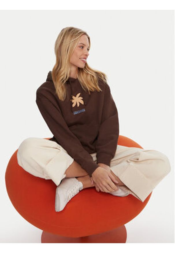 Quiksilver Bluza EQWFT03189 Brązowy Regular Fit. Kolor: brązowy. Materiał: bawełna