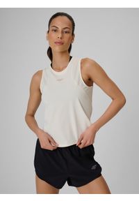 4f - 4F Top treningowy regular szybkoschnący damski - biały L. Kolor: biały. Materiał: materiał, włókno. Sport: fitness #1