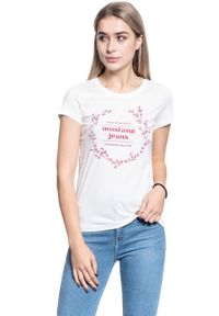 Mustang - T-SHIRT DAMSKI MUSTANG ALINA C PRINT CLOUD DANCER 1010748 2020. Wzór: nadruk #6