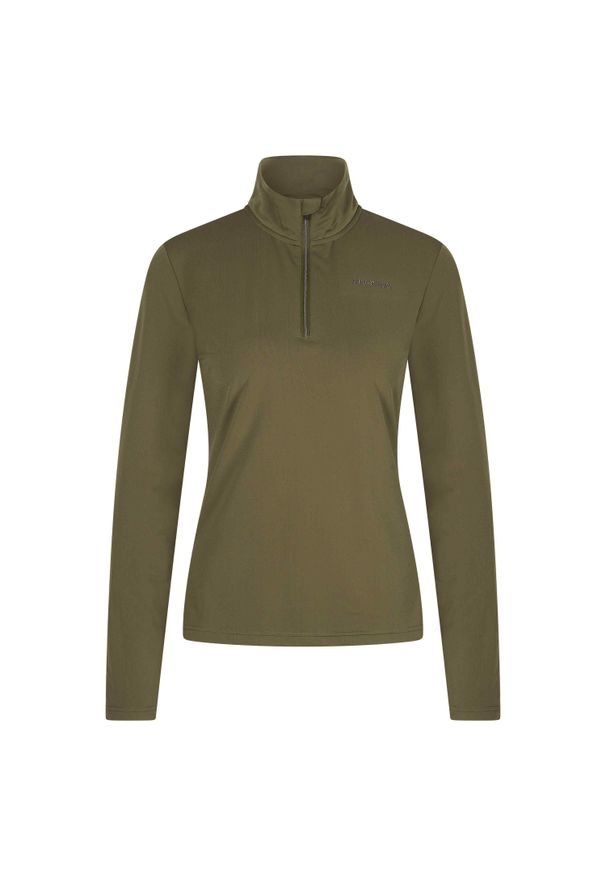HV POLO - Damska techniczna koszulka jeździecka HV Polo Lumi. Typ kołnierza: polo. Kolor: zielony. Długość rękawa: długi rękaw