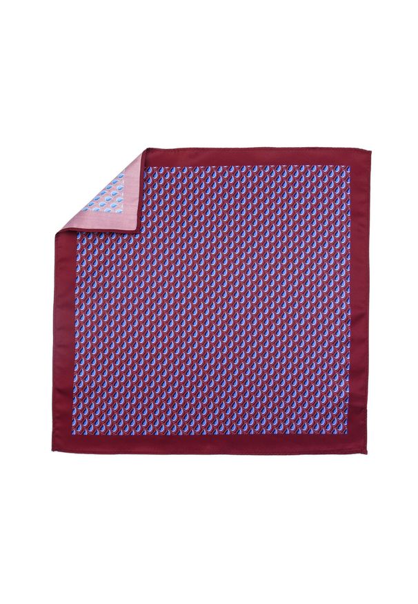 Modini - Bordowa poszetka w krople E188. Kolor: czerwony