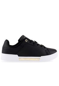 TOMMY HILFIGER - Buty Tommy Hilfiger Court Sneakers FW0FW07116-BDS - czarne. Kolor: czarny. Materiał: skóra, guma. Szerokość cholewki: normalna