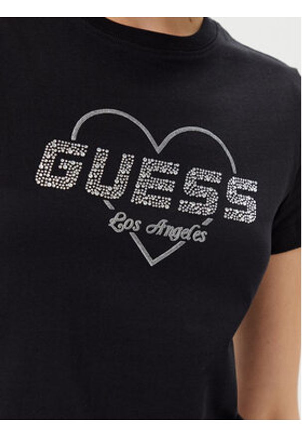 Guess T-Shirt V5GI10 K9RM1 Czarny Regular Fit. Kolor: czarny. Materiał: bawełna