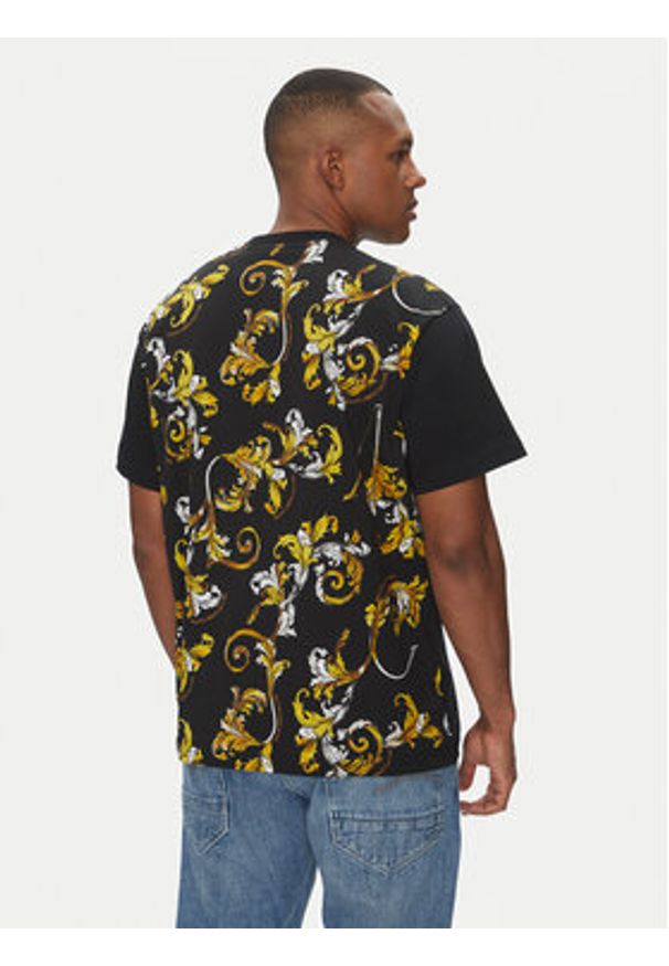 Versace Jeans Couture T-Shirt 78GAH615 Czarny Regular Fit. Kolor: czarny. Materiał: bawełna
