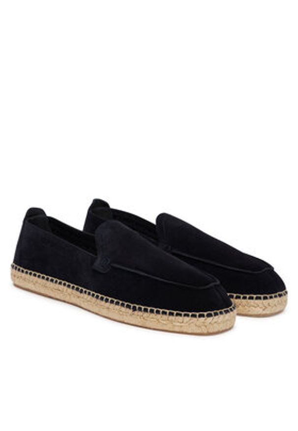 Emporio Armani Espadryle EM005854 AF23967 UB117 Granatowy. Kolor: niebieski. Materiał: skóra, zamsz