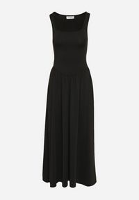 Born2be - Czarna Sukienka z Wiskozą o Rozkloszowanym Kroju z Kwadratowym Dekoltem Tilvia. Okazja: na co dzień. Typ kołnierza: dekolt kwadratowy. Kolor: czarny. Materiał: wiskoza. Długość rękawa: na ramiączkach. Sezon: lato. Styl: casual #7