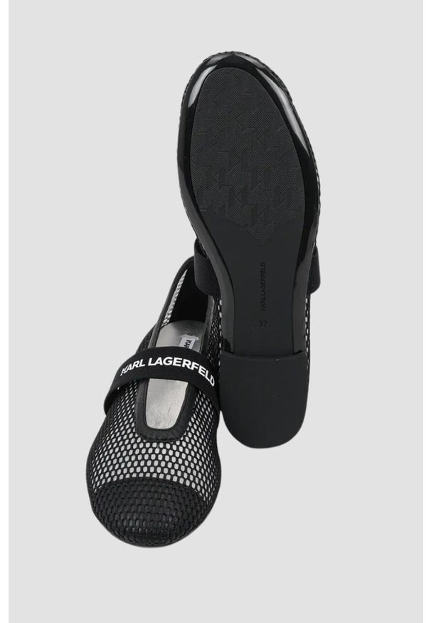 Karl Lagerfeld - KARL LAGERFELD Czarne damskie baleriny KARO, Rozmiar 36. Kolor: czarny