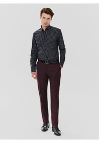 Pako Lorente - PAKO LORENTE – Spodnie garniturowe w kolorze burgundowym. Kolor: czerwony. Materiał: poliester, wełna. Styl: elegancki