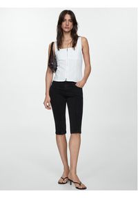 mango - Mango Spodnie capri Lora 77080354 Czarny Skinny Fit. Kolor: czarny #5